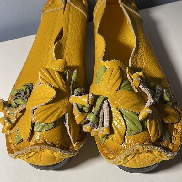Socofy Genuine Leather Handmade Flower Loafers Sz 250 - Picture 6 of 7